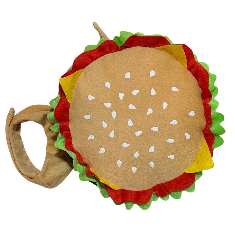 Witch Crafters Hamburger Pet Costume Medium Brown Plush Funny Food Theme